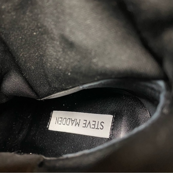 Steve Madden Touchdown Black Faux Suede Bootie 10M - Picture 11 of 13